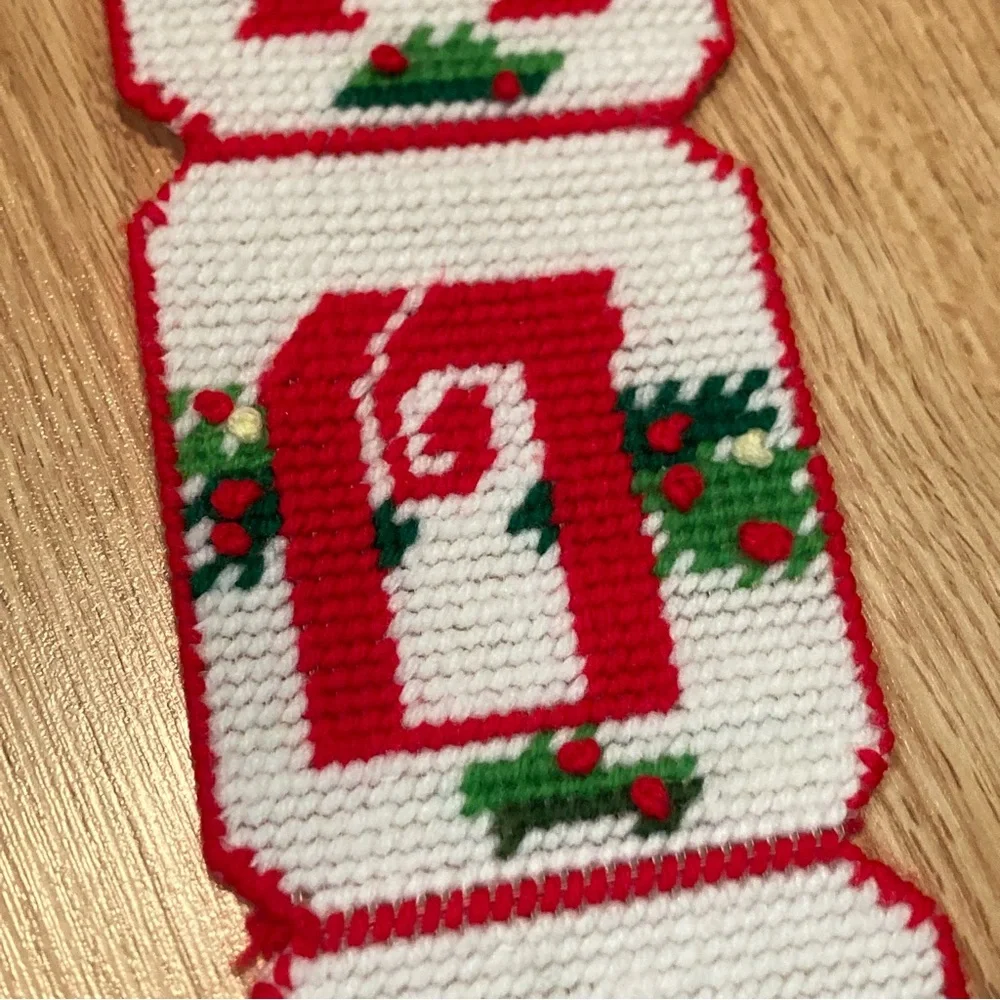 Vintage NOEL Christmas plastic canvas‎ hanging decor